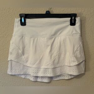 Athleta Ace High Rise layered Tennis Skort in white